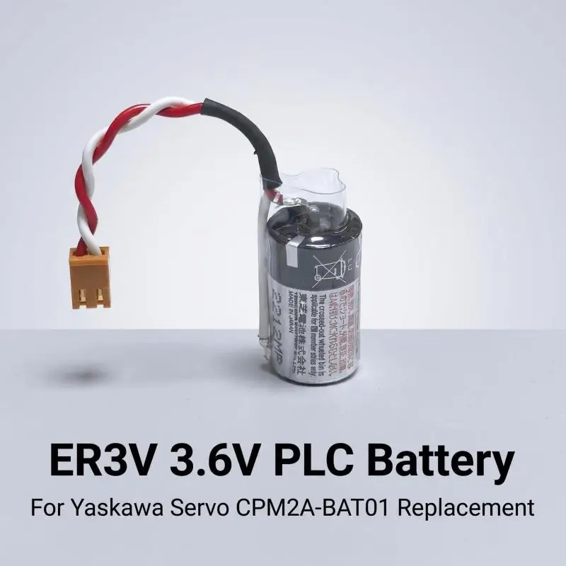 ER3V 3.6V Industrial Lithium Battery Replacement Fit CPM2A-BAT01 PLC Yaskawa Servo Encoder Backup Power