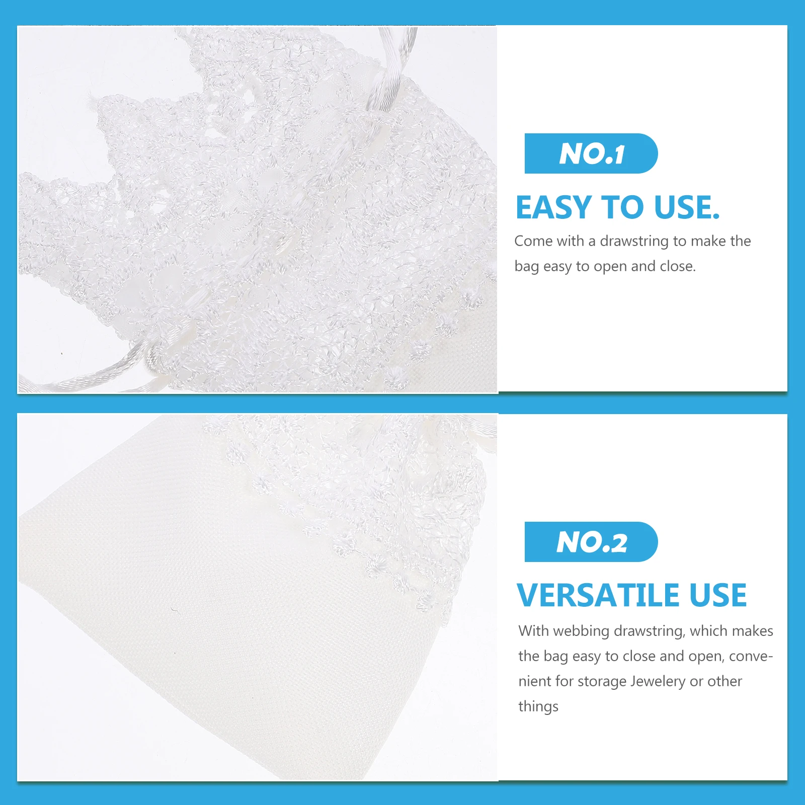

Lace Jewelry Bags Mini White Drawstring Pouches for Wedding Favors Travel Candy Gift Bags Storage Beads Accessories Party Favor