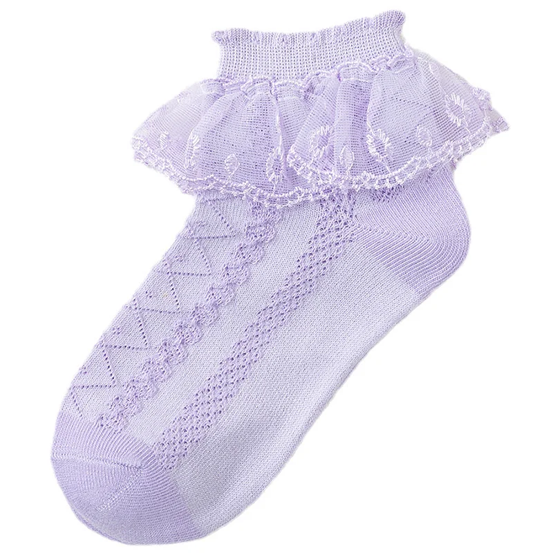 2024 New Summer Children Socks Cotton Kids Fashion Lace sottile stile straniero versione coreana per 1-12 anni calzini da bambina per studenti