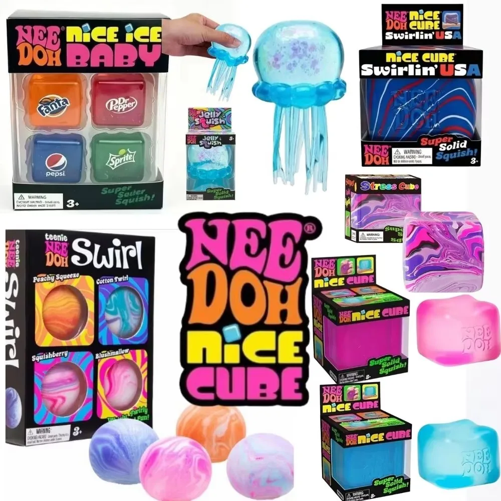 Needoh Sensory Fidget Toy 30 Plus Styles Jellyfish Gummy Bear Nice Cube Soft Non Toxic Stress Relief Souvenir Gift Kids Adults