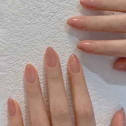 24 pçs unhas falsas de amêndoa curta com linhas de coração branco projetos unhas artificiais cobertura completa unhas falsas imprensa em pontas redondas do prego