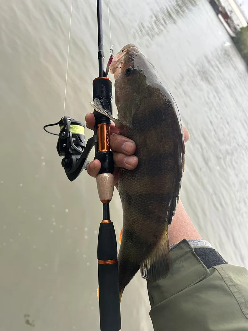 LEYDUN USOPP Angelrute 8 + 1 Abschnitte S608UL S608L 27,3 CM Reise Spinnrute FUJI Guide Carbon Für Bass Hecht angelruten – Detail 1