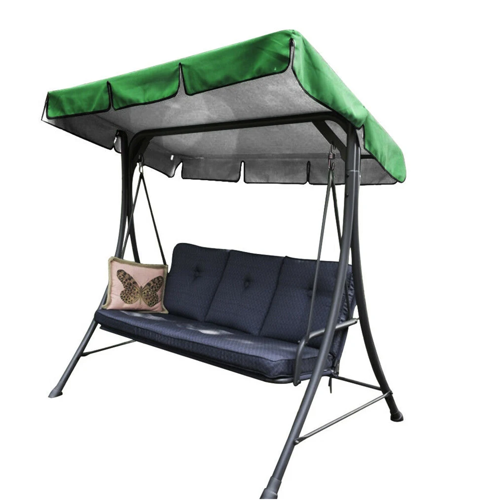 

Swing Chair Cover Playground Swing Chair Top Cover Waterproof Sunshade Canopy, Grey, 190x132x15cm