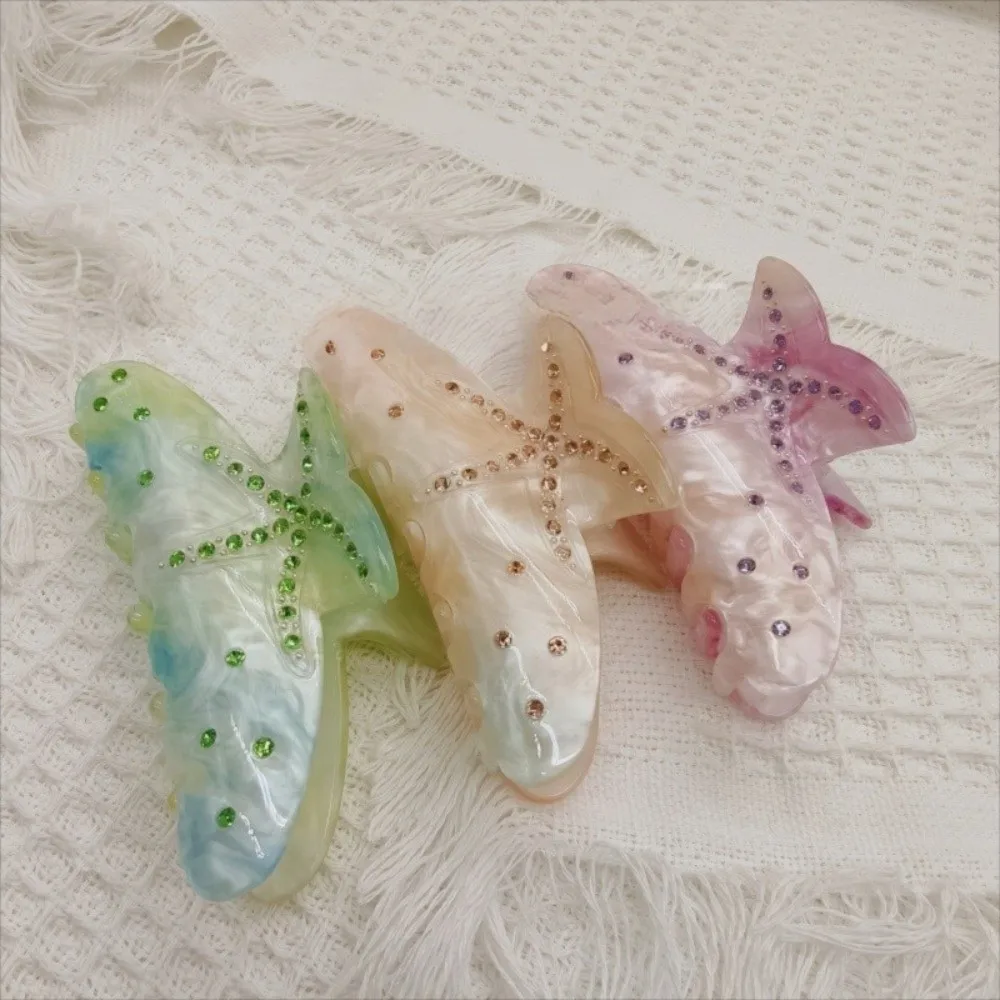 

Multi-Color Starfish Hair Clip Fantasy Color Strong Fixation Acrylic Hair Claws Acetate Material Beach Hair Clip