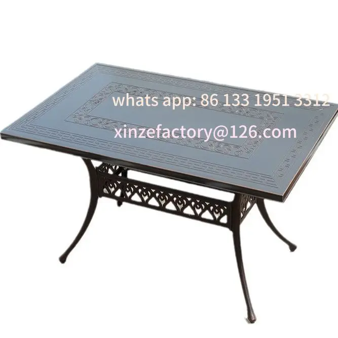 

Customizable Garden Outdoor Table and Chair Villa Leisure Terrace Outside Long Table Home Yard Outdoor Cast Aluminum Carving Tab