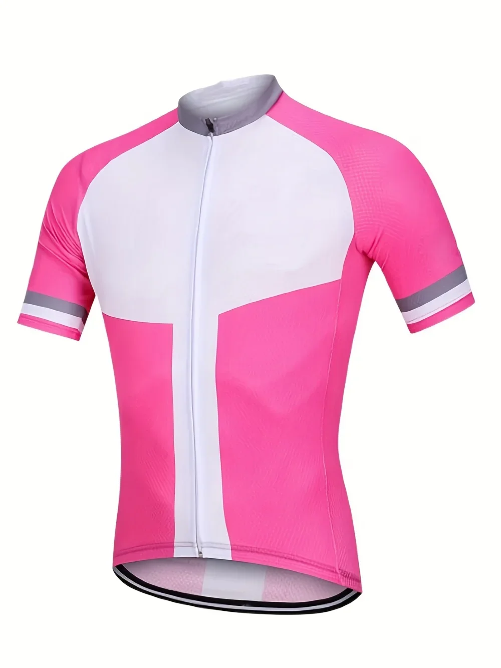 Short-sleeved Cycling Zipper Top Color Print Pattern For Men And Women