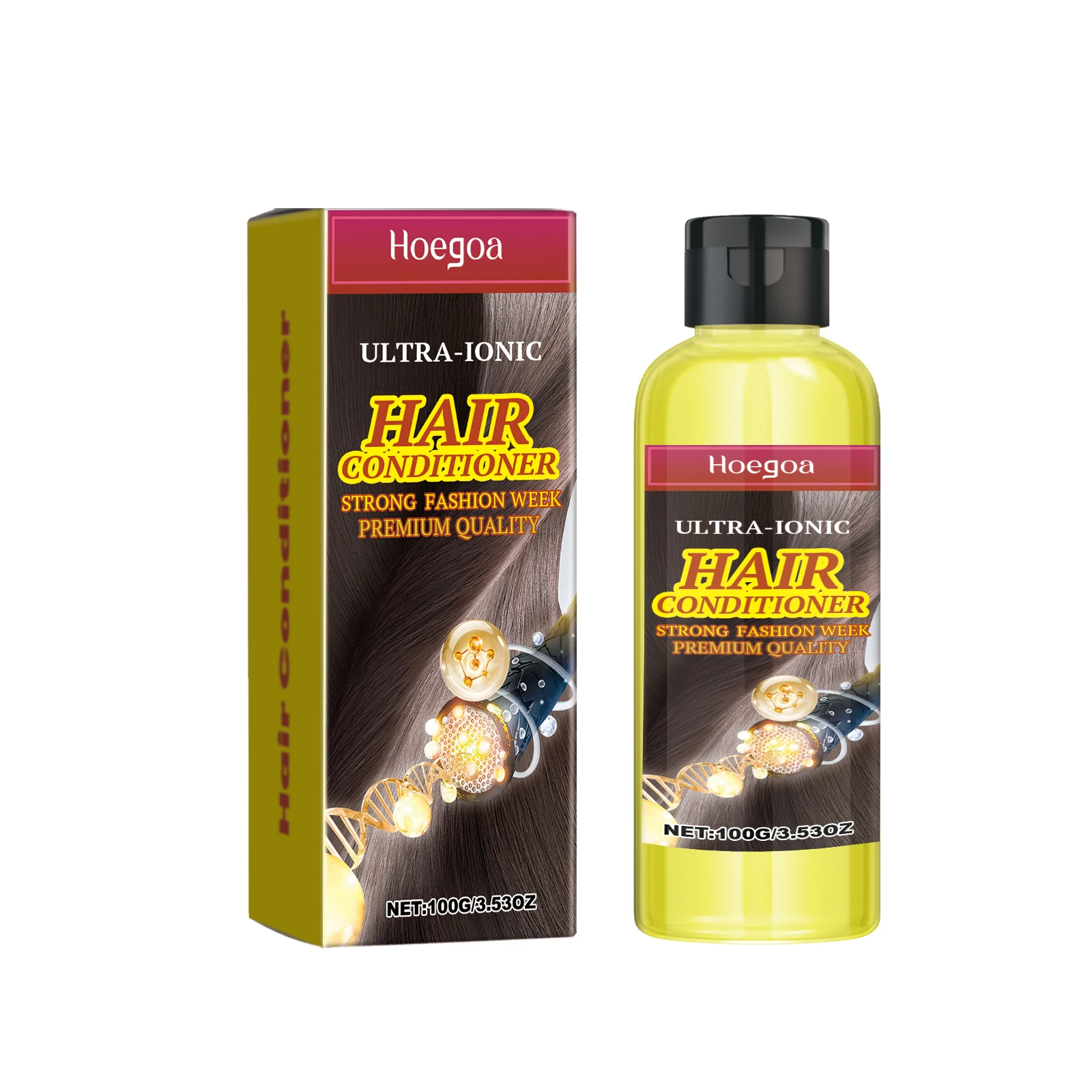 

Hoegoa Brazil Yellow Conditioner Repair Dry And Split Hair Straight Hair Moisturizes Smooth And Strong Hair 1pcs