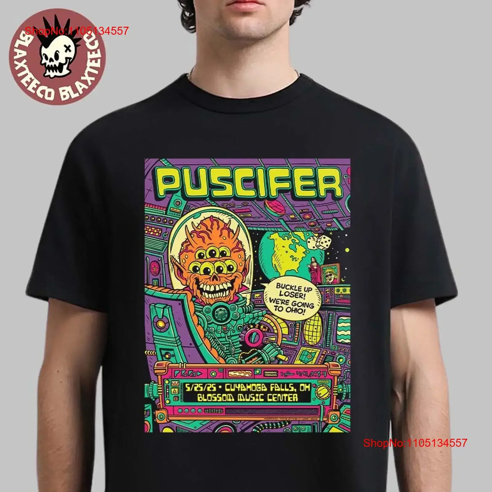 Primus Puscifer A Perfect Circle Sessanta V2 0 Ohio 2025 Concert T Shirt May 25 vintage Washed Casual Soft homme graphic