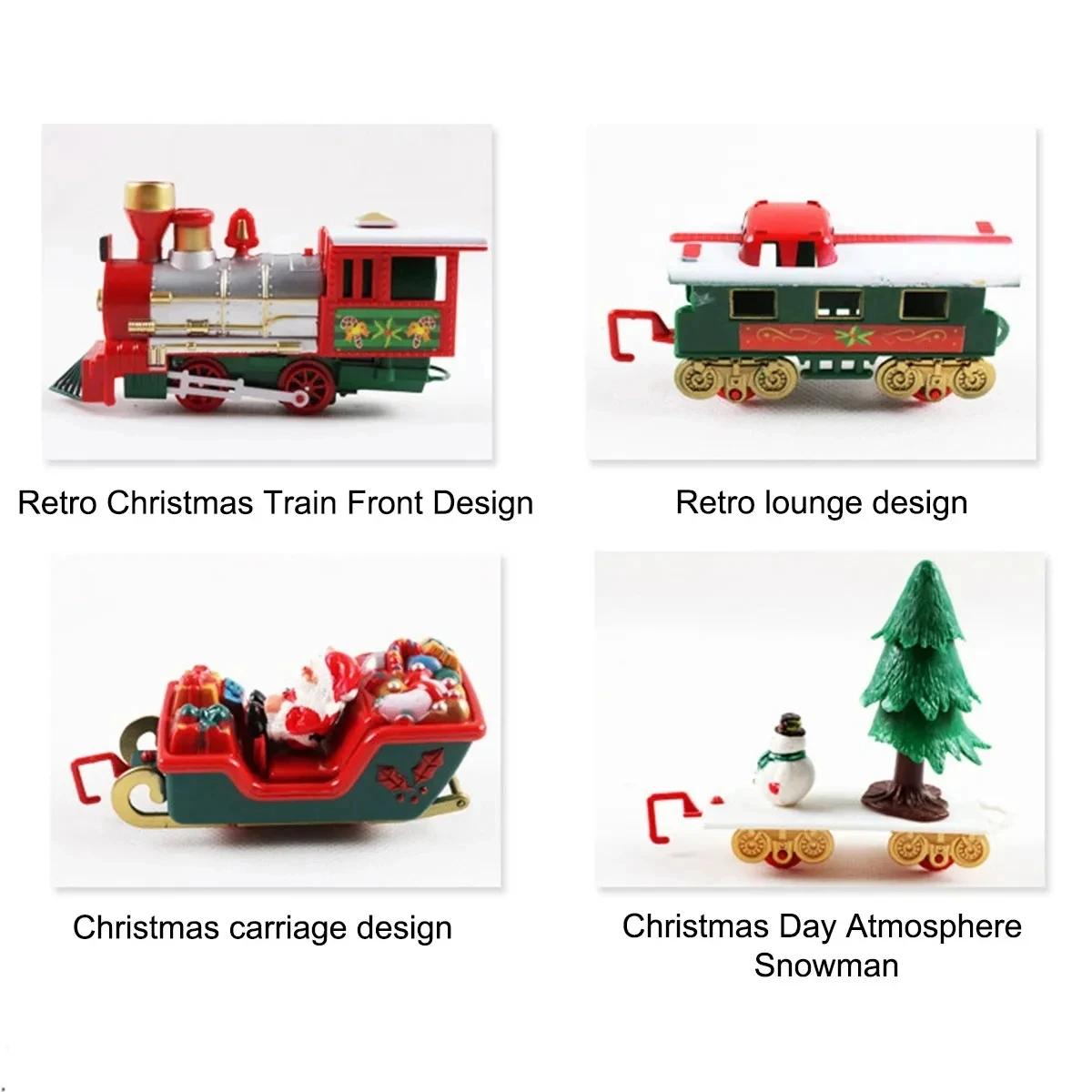 Christmas Train Set Simulation Head Electric Railway Train Set Christmas Train Set To Enjoy DIY Christmas Gifts For Kids