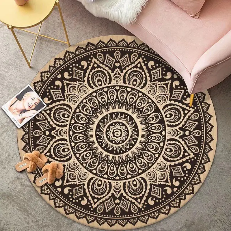 Modern Luxury Round Carpets for Living Room Children's Bedroom Floor Mat Hanging Chair Mat Washable Rugs for Bedroom Lounge Rug