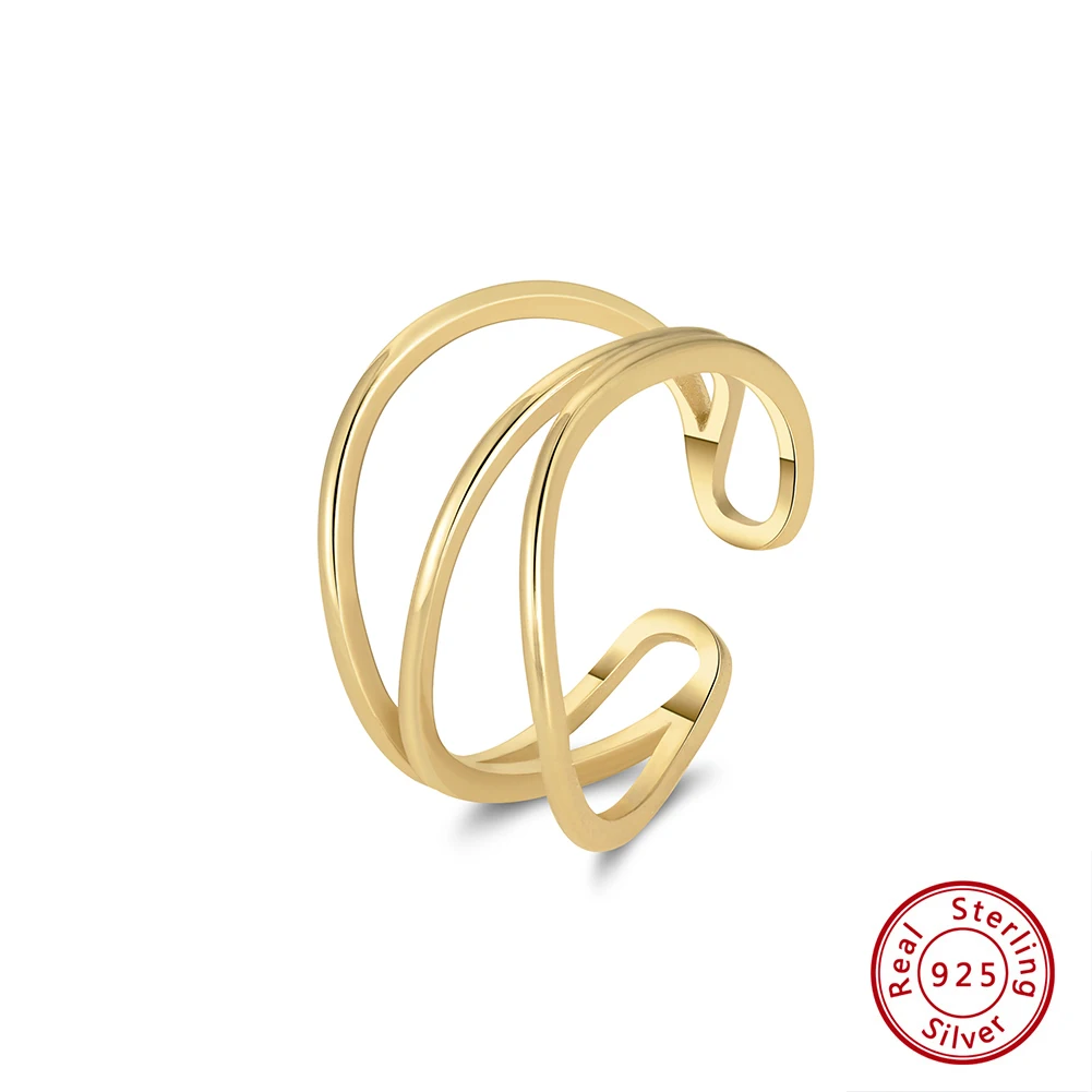 

KISS MANDY женские многослойные штабелируемые кольца из стерлингового серебра S925, обручальное открытое кольцо, винтажные аксессуары в стиле минимализм GAR04