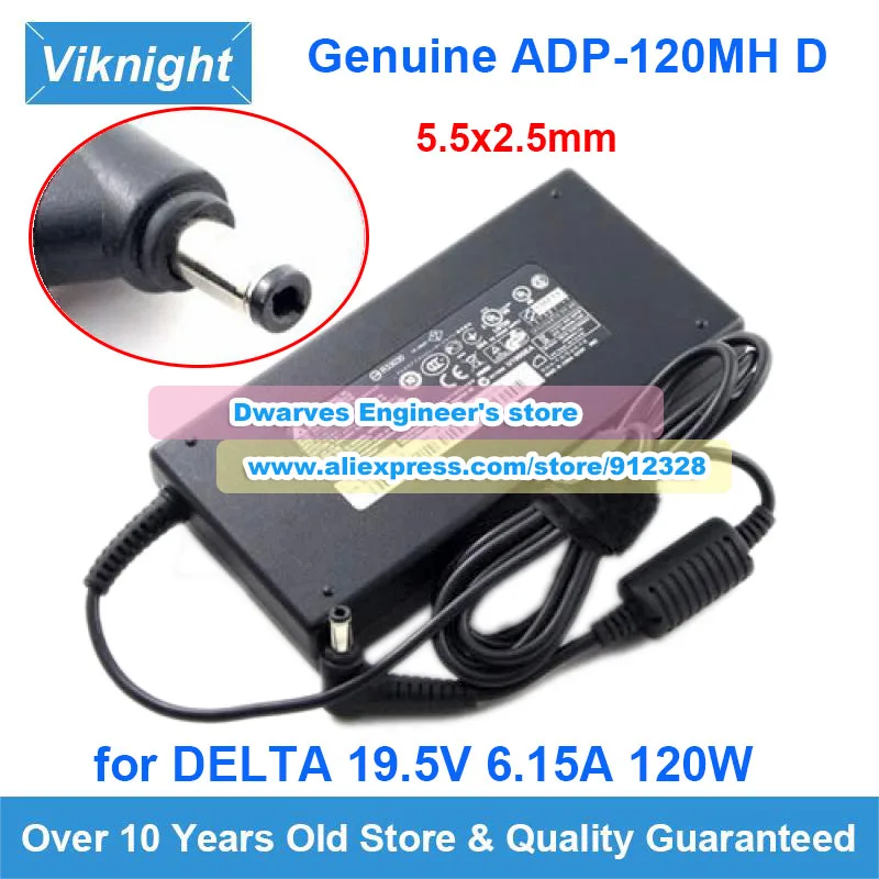 

Genuine ADP-120MH D A12-120P1A AC Adapter for Clevo NP6370 NP6852 W370ST N155SD XMG A507 W650SJ N170RD N850HK N550RC P15SM P15F