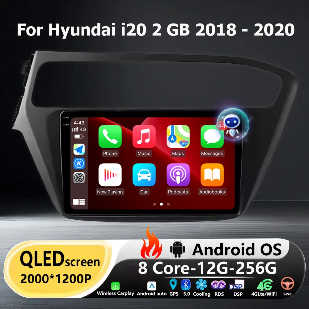 Car Radio Multimedia Video Player GPS Navigation Tools For Hyundai i20 2 GB 2018 - 2020 Android 16 Auto Carplay Bluetooth WIFI