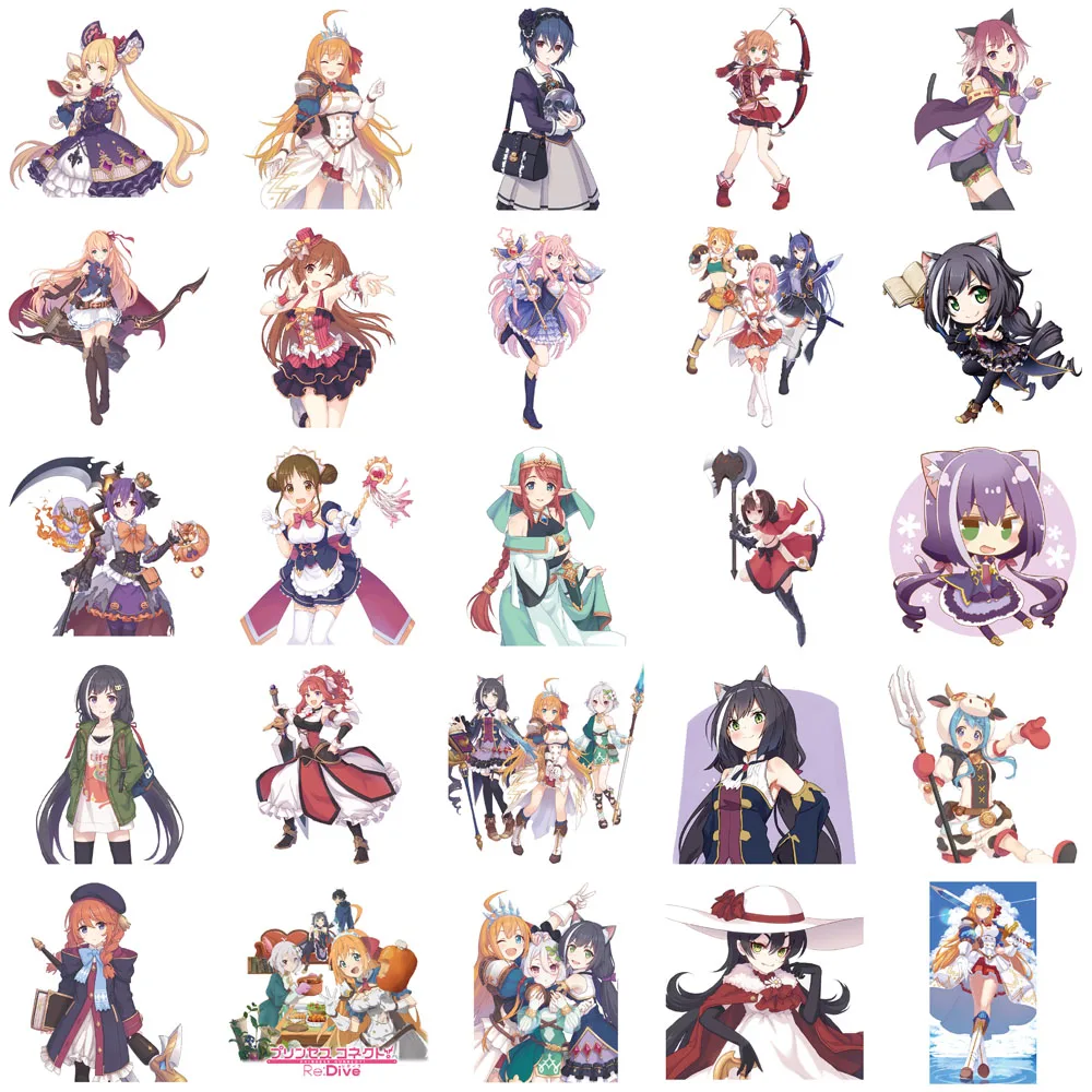 50PCS Creative Anime Cute Cartoon Decoration DIY Phone Case Water Cup Notebook Personalized Waterproof Stickers