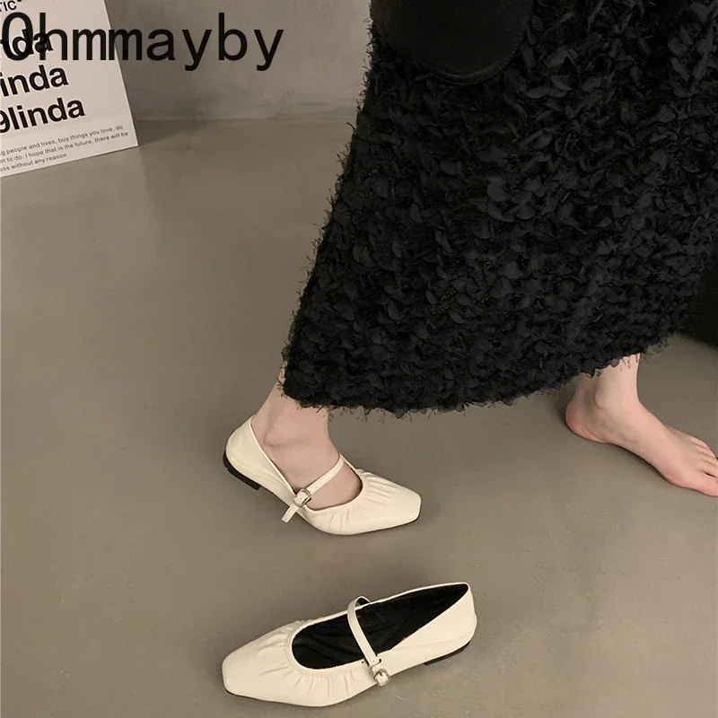 2024 Luxury Designer Women Ballet Flat Shoes Fashion Shallow Buckle Ladies Comfort Soft Sole Flat Heel Ballerina Shoes