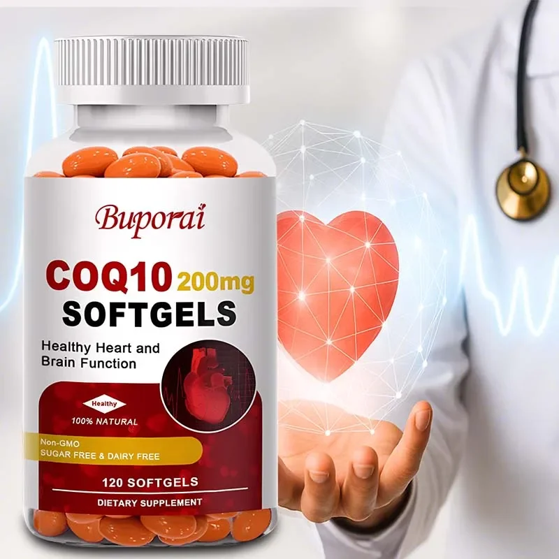 

COQ10 200mg Soft Capsules - Promotes Energy Production and Heart Health, Soothes Nerves, and Strengthens The Immune System