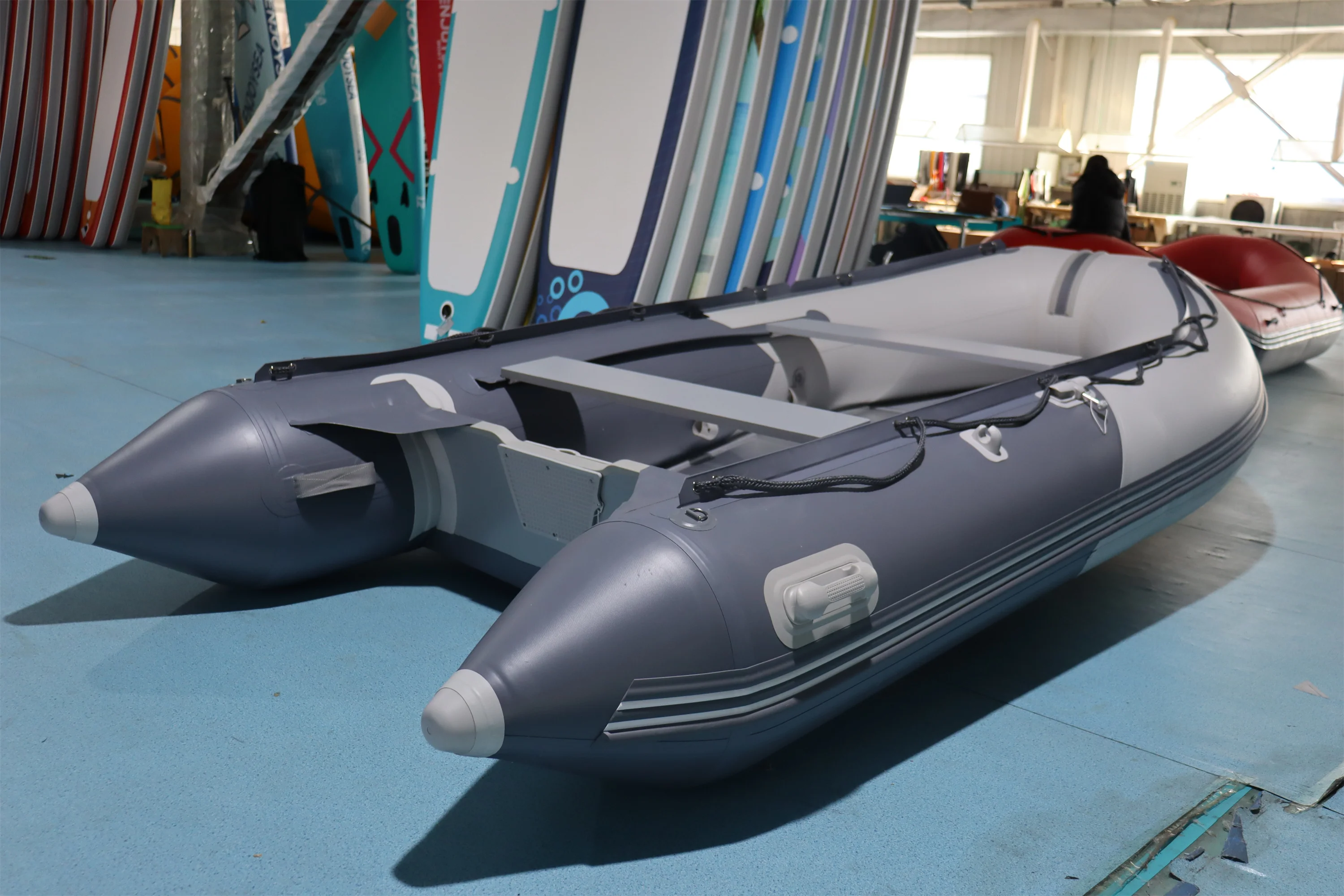 High Quality Inflatable High Speed Sport Boat Adjustable Design Lightweight Durable PVC Construction for Fishing Lakes/Rivers