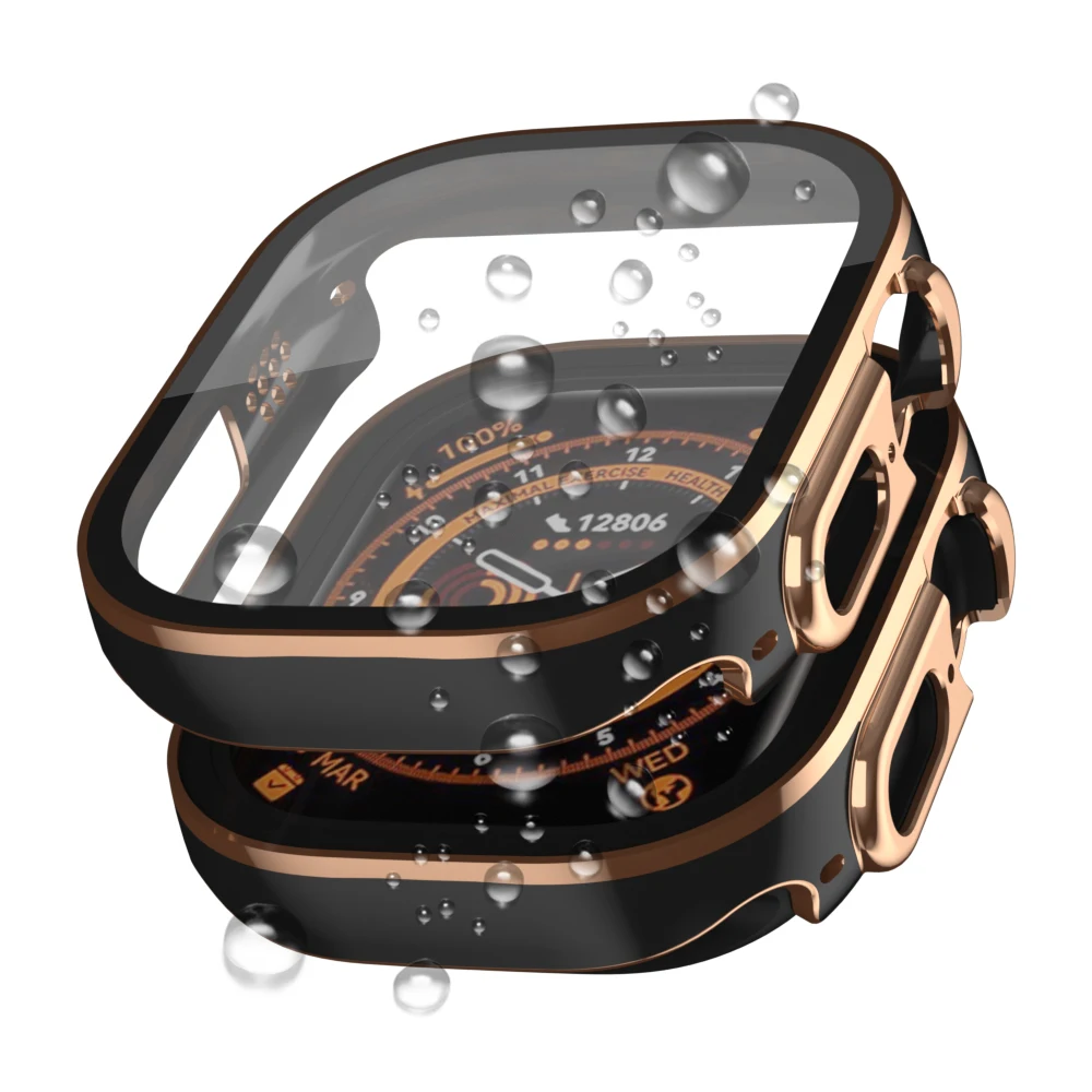 Glass+Shell For Apple Watch Ultra 49mm Smart Watch Bumper+Screensaver Tempered Cover Iwatch Series Accessories Waterproof Case