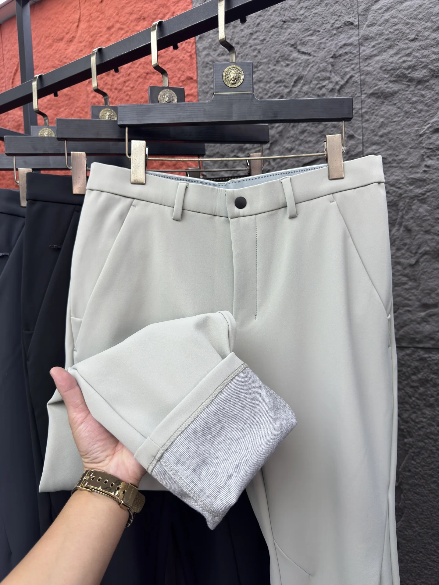 

Svip Busin Rooster 4K Thiened Warm Function Pants Men's Pure Color Comfortable Elastic Straight Casual Pants