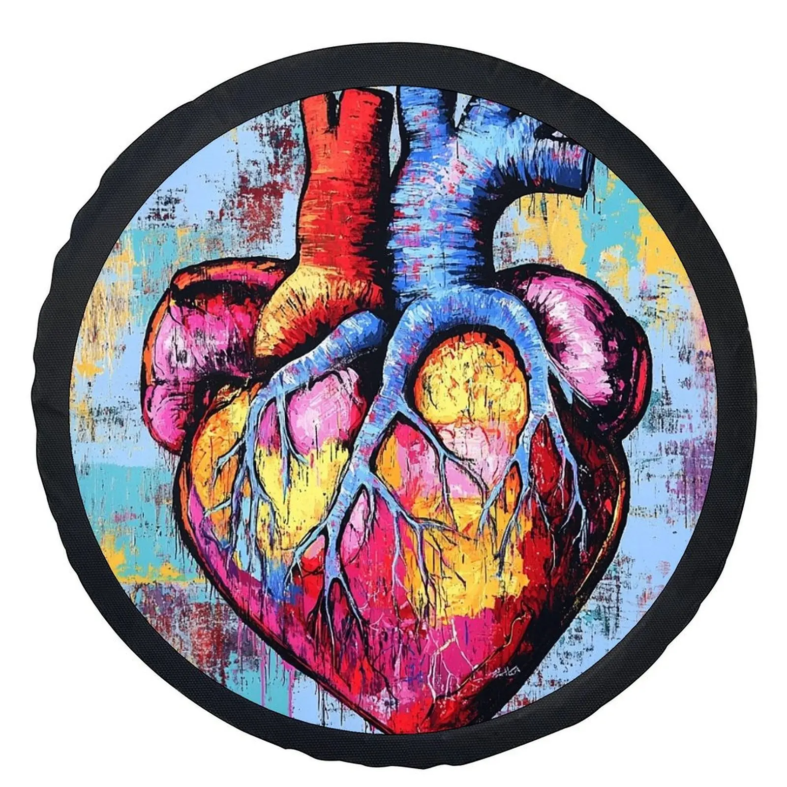 1pc Colorful Heart Art Themed Tire Cover Wheel Cover, Trendy Universal Wheel Cover Tire Cover Wheel Protection Cover, Suitable F
