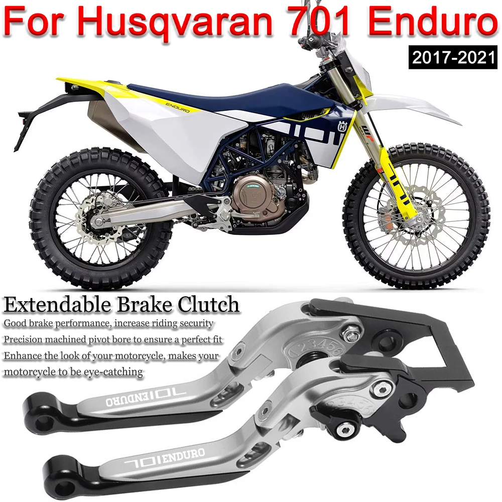 

For Husqvarna 701 Enduro 2017-2021 Motorcycle Accessories CNC Clutch Lever Brake Lever Set Adjustable Folding Handle Levers