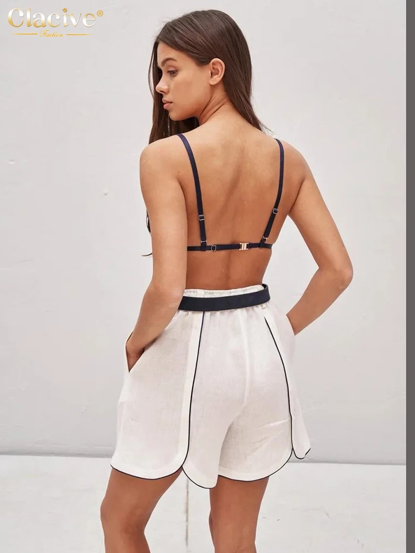 TTQV Fashion Loose White Cotton 2 Pieces Set For Woman Elegant Long Sleeve Shirt With High Waist Shorts Set Female Clothing