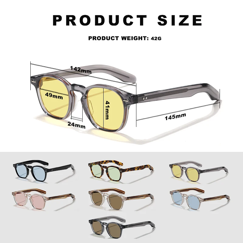 New luxury brand sunglasses ZYZEPH Round frame designer handmade acetate fiber men UV400 women\'s classic fashion sunglasses