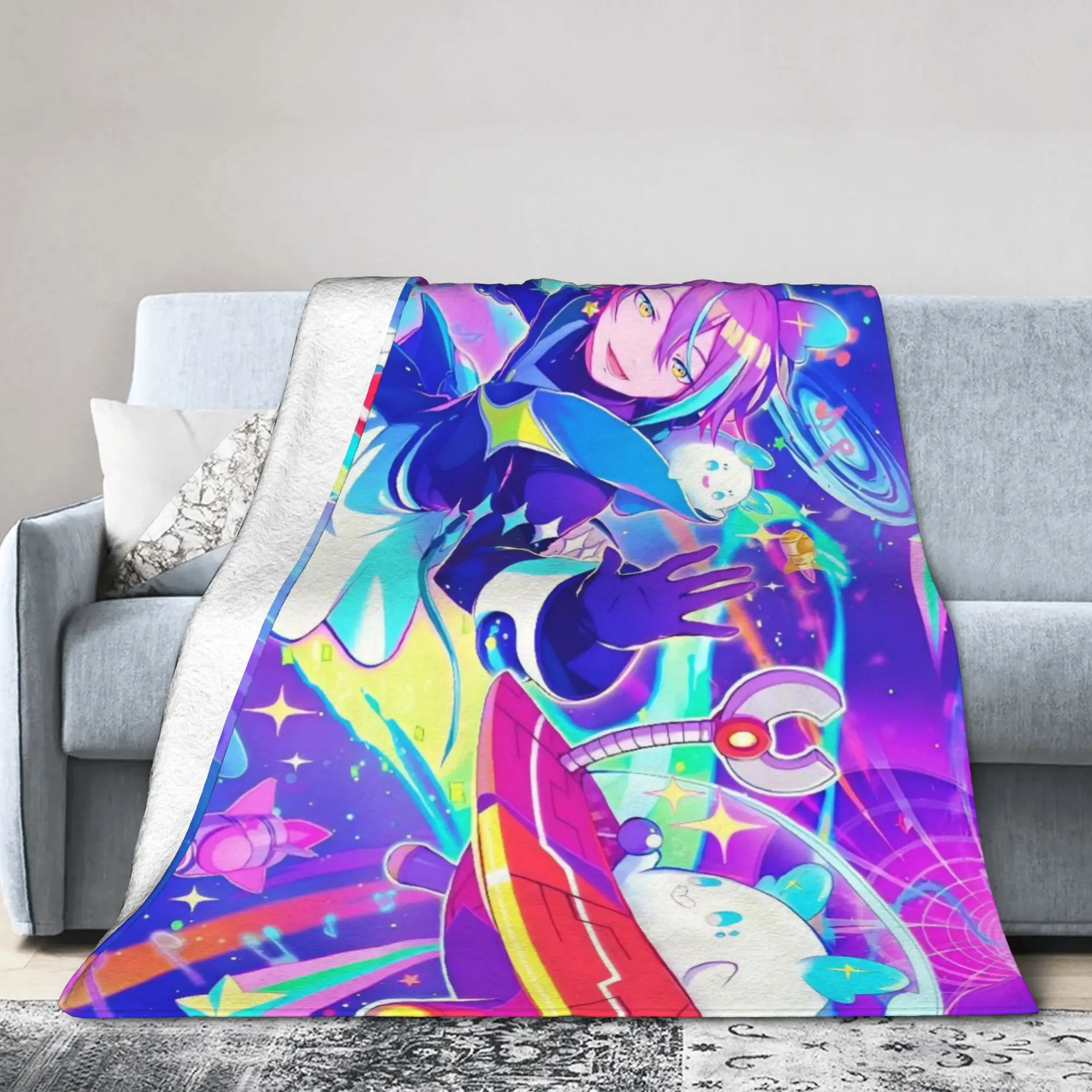 Rui Kamishiro Fleece Throw Blanket Singer Anime Blankets for Home Bedroom Lightweight Quilt