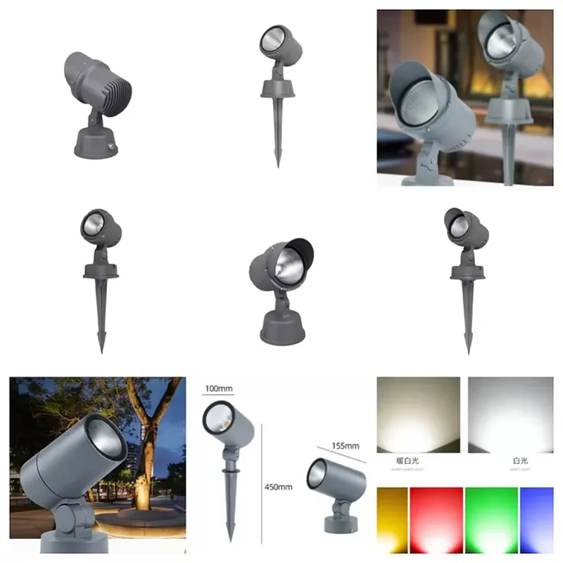 30W COB LED Flood Light IP65 Waterproof Outdoor Spotlight for Garden with 60 Beam Angle and Light Sensor Control