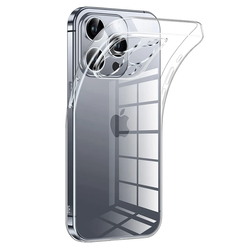 

Funda Ultra Thin Clear Silicone Soft Case For iPhone 15 16 14 13 12 Mini 11 Pro Max Plus 12Mini 13Mini Transparent Shell Coque