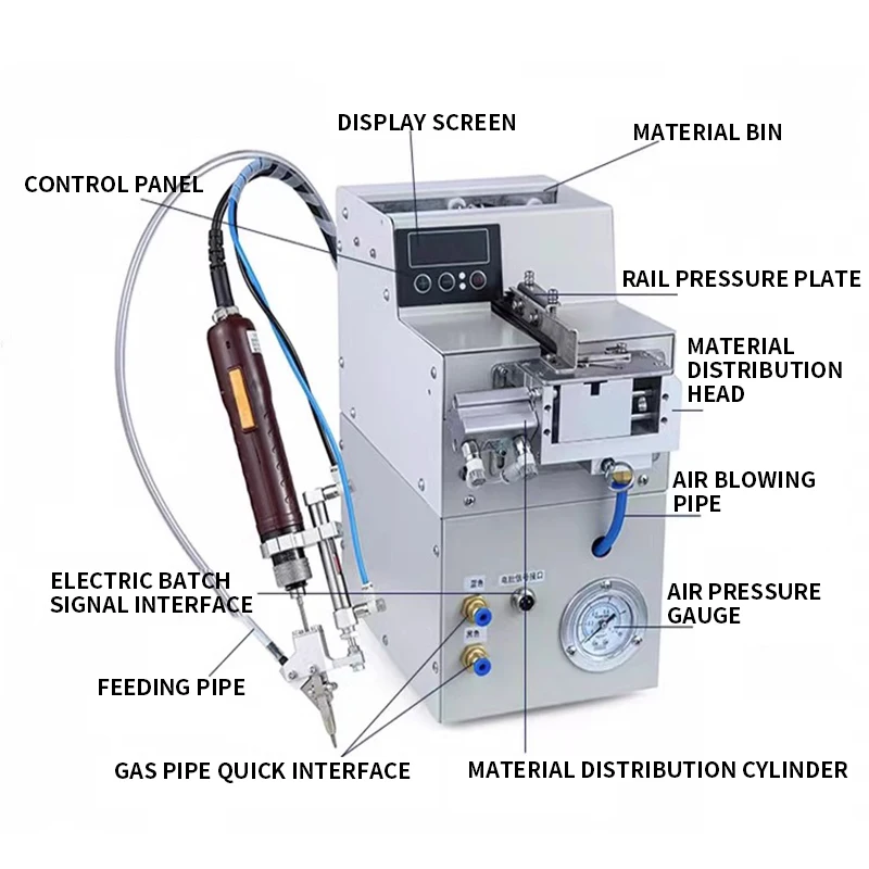 Automatic Screw Feeder Air Pneumatic Screwdriver Machine, Hand-held Auto Screw Feeding Device