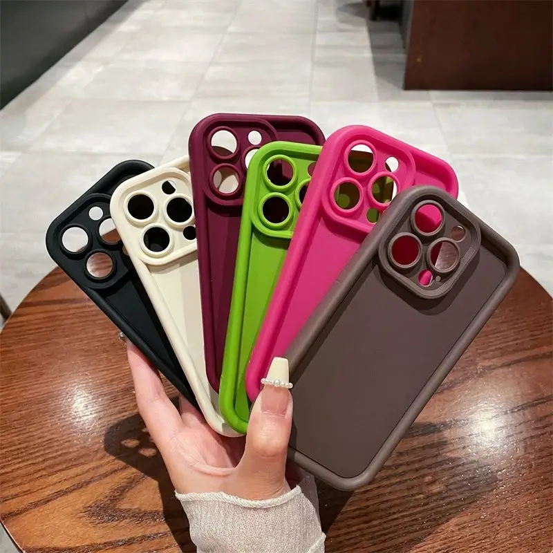 Solid Color Silicone Matte Phone Case for Xiaomi POCO X6 X5 X4 GT X3 NFC F3 F4 F5 F6 M6 Pro Mi 13T 12T 11T 13 12 11 Lite 5G NE