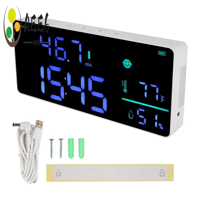 aee6-decibel-meter-wall-hanging-sound-level-meter-30-130db-range-86-inch-large-led-display-noise-time-temperature