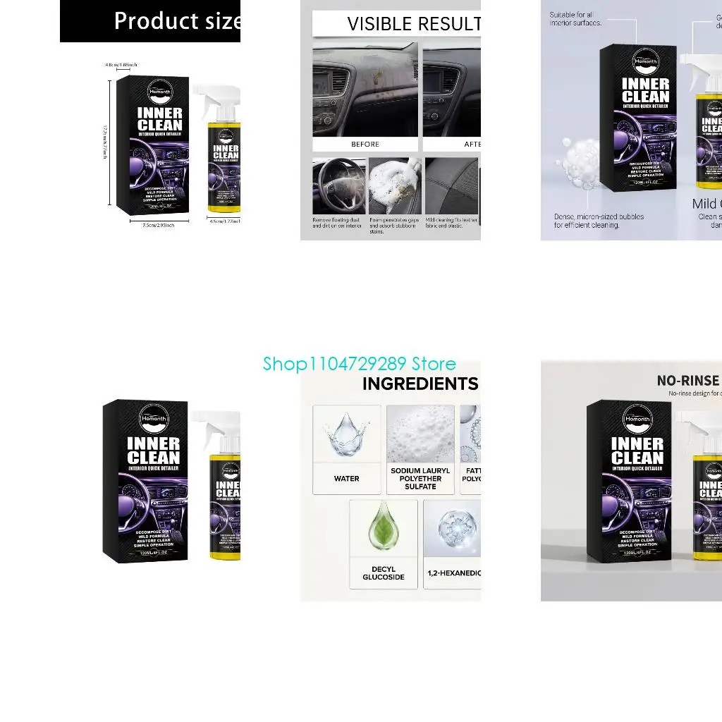 D8KE Automotive Dashboard Cleaner 120 Interior Bottle for Cockpit Cleaning and Routine Car Cabin Care with Boxed Bottle Format