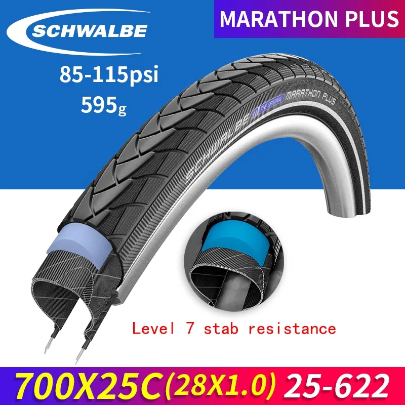 SCHWALBE 700C 26 inch mountain road bike marathon tire stab resistant MARATHON PLUS