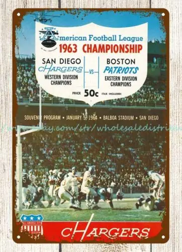 bar club 1963 American Football Championship Game Program metal tin sign