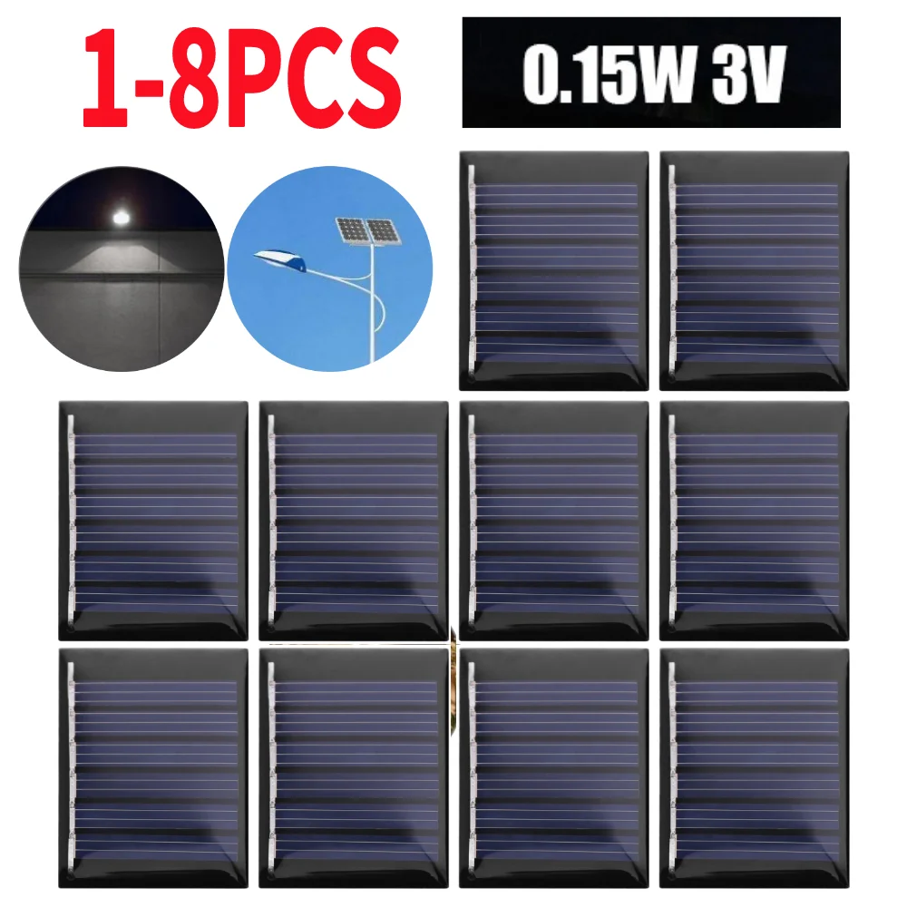 0.15W 3V Mini Solar Panels Portable Solar Battery 1-8 Pcs Charging Module 40 X 30mm For DIY Lighting System Cells Charger Board