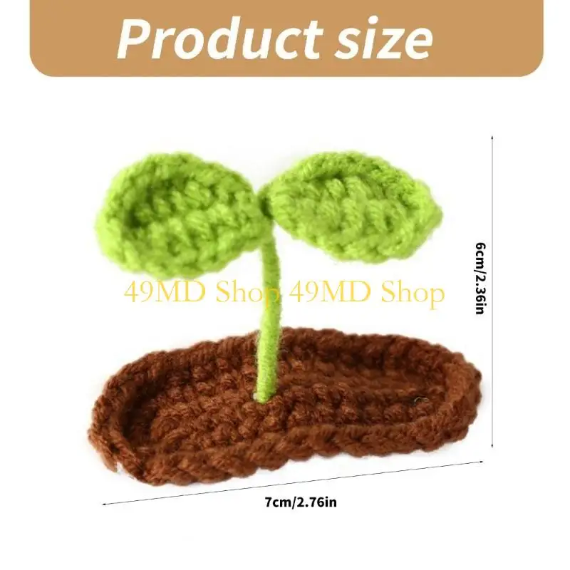 49md clip phẳng dễ thương kẹp kẹp tóc crocheted Sprout Flowers