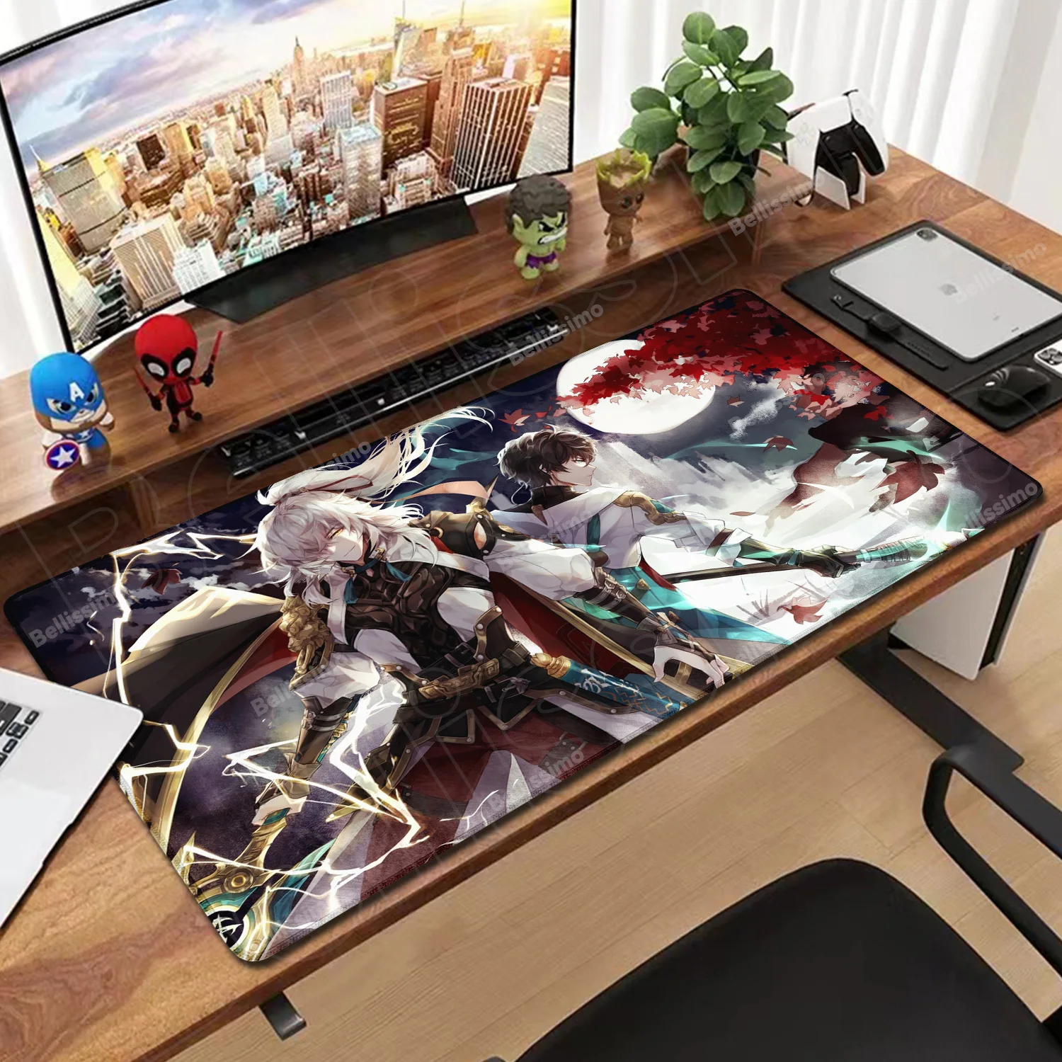 

Anime Gaming Mousepad Honkai Star Rail Mouse Pad Locking Edge Mouse Mat Office Large Non-Slip Keyboard Mat Raiden Bosenmori Mei