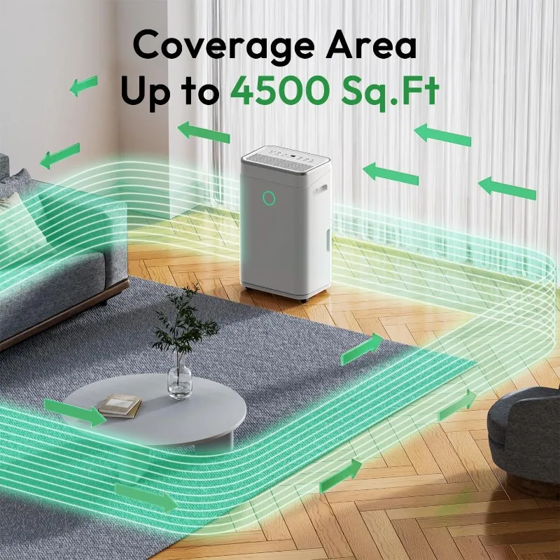 Осушители для дома, 50 пинта, 4500 кв. футов, осушитель на баке емкостью 1,7 галлона для подвала со сливным шлангом, автоматический/тихий режим сна/сухой режим