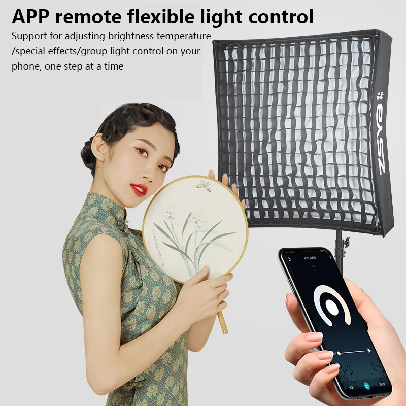 ZSYB JB-150bi Bi-color 3200-5600k LED Light Flexible Square Rollable Cloth Video Light 160W Professional Studio Lamp VS YONGNUO