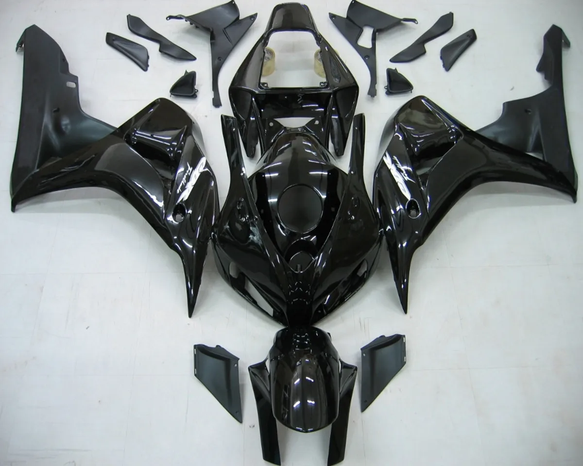 US Stock Gloss Black Fairing Kit Bodywork ABS For Honda CBR1000RR 2006 2007 With Heat Shield And Bolt Box