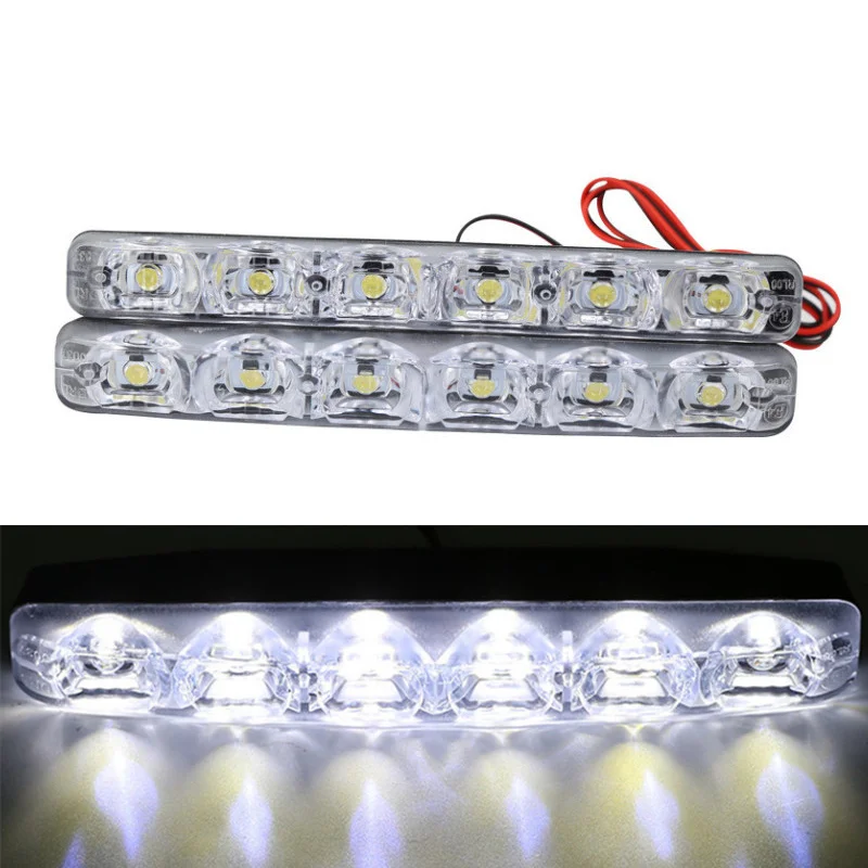 

2pcs DRL Daytime Running Lights Car-styling Fog DRL Daytime Lamp DC12V 6000K Waterproof Super Bright Car Stylish Light