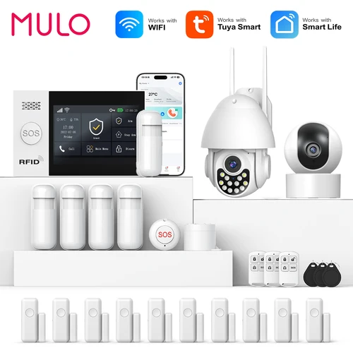 Imagen 1 del producto Alarma de casa inteligente Tuya 4G, alarmas de seguridad WIFI para casa, pantalla táctil, alarmas de apartamento, compatible con aplicación Smart Life Alexa