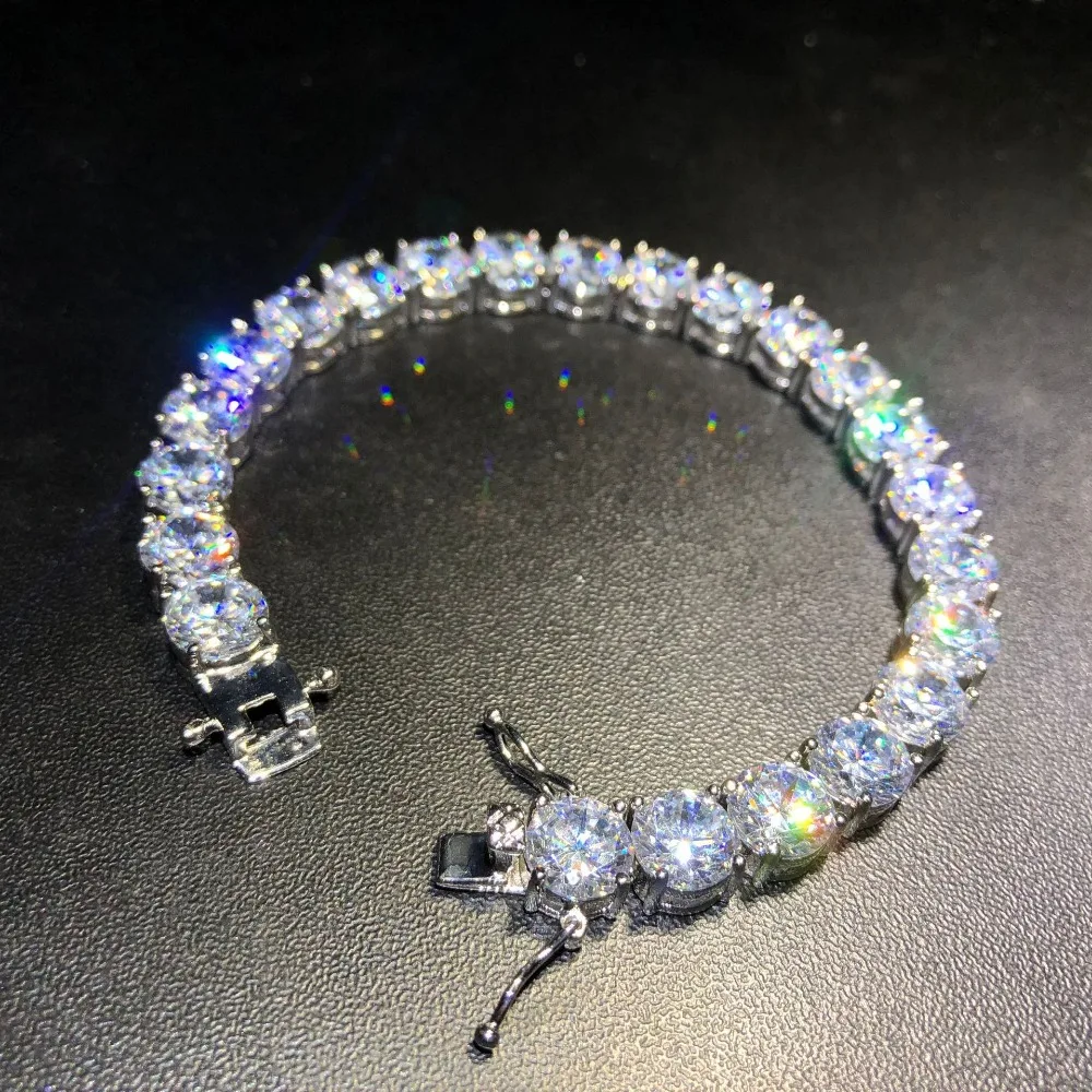 

8mm Hip hop Bling Iced Out Cubic Zirconia Bracelet Tennis Chain Bracelets Women Men 1 Row CZ Link Chain Jewelry