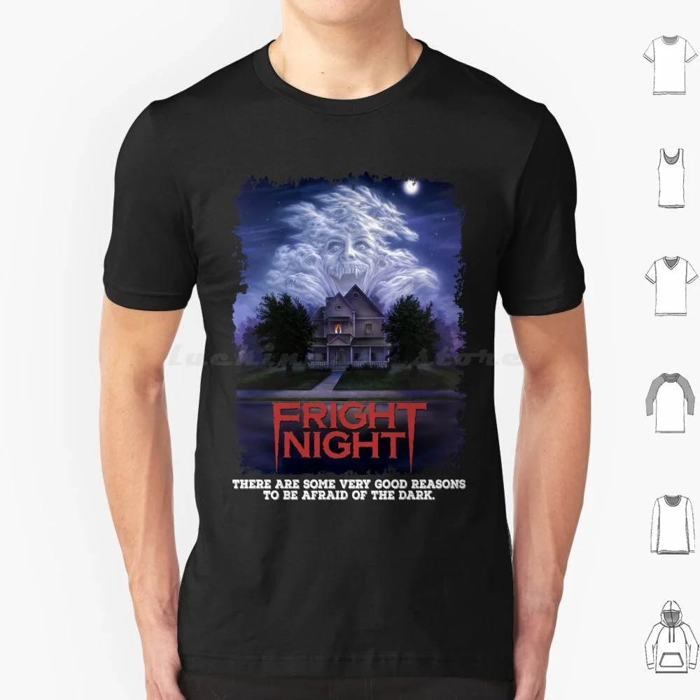 Horror Fright Night Halloween T Shirt Big Size 100% Cotton Vampire Horror Halloween Fright Movie Vampires 80s Scary Night