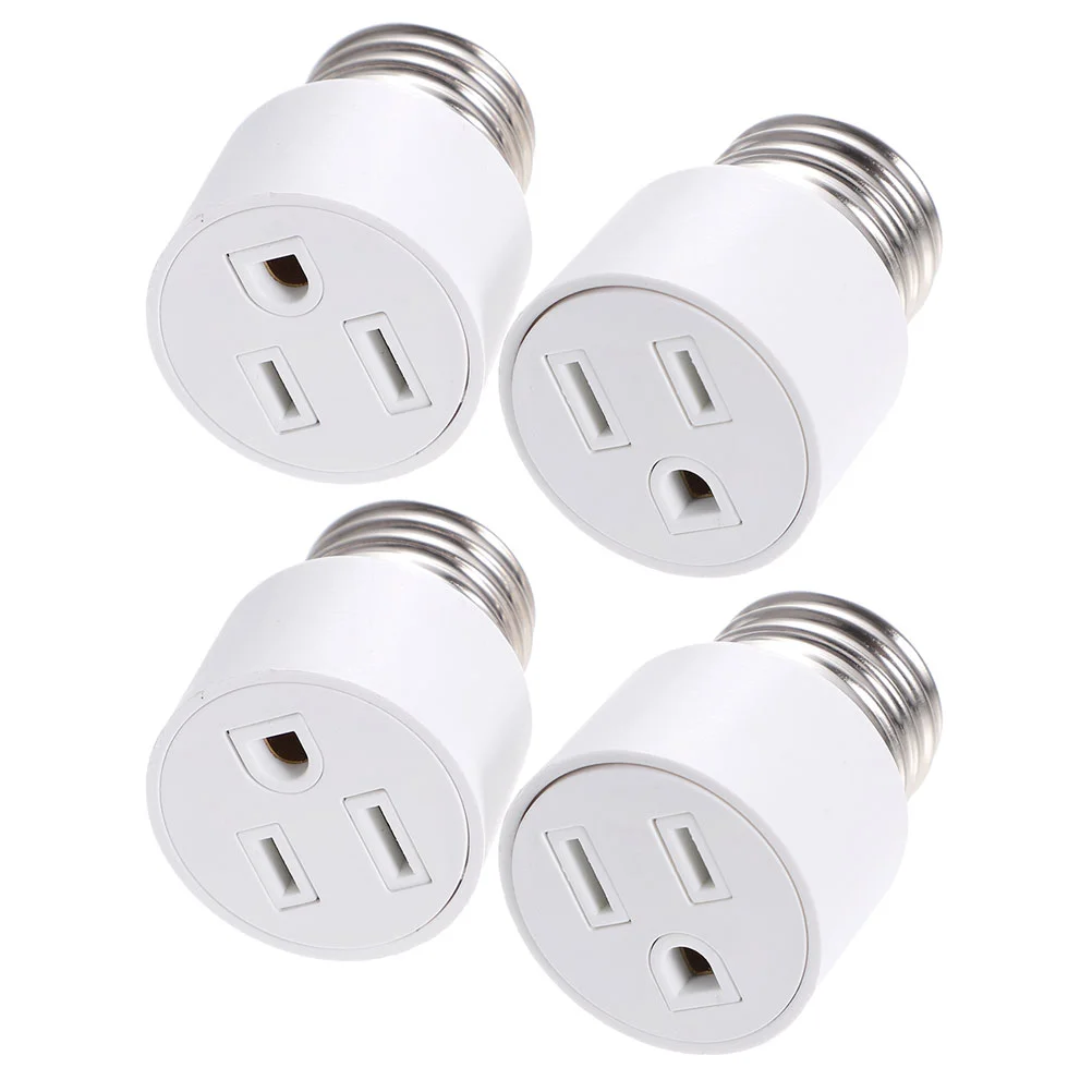 

4 Pcs Light Bulb Socket Converter Outlet Plug Splitter Lighting Accessory Adapter E27 3-prong To