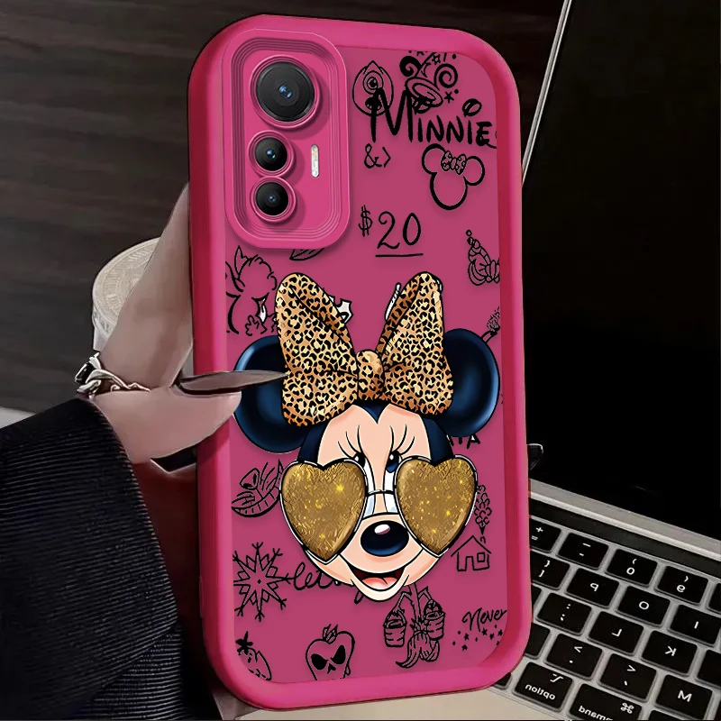 Case For Xiaomi Poco X7 X6 F6 F5 X5 X3 NFC F3 M6 Pro 4G Mi 13 12 11 Lite 5G 14 13T 12T 11T 14T Pro Leopard Print Disney Minnie