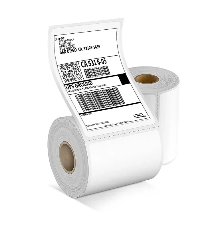

Phomemo A6 4x6inch Direct Thermal Labels 100 Labels Per stacked - shipping label FanFold Paper For PM-241BT/D520 Waybill Printer