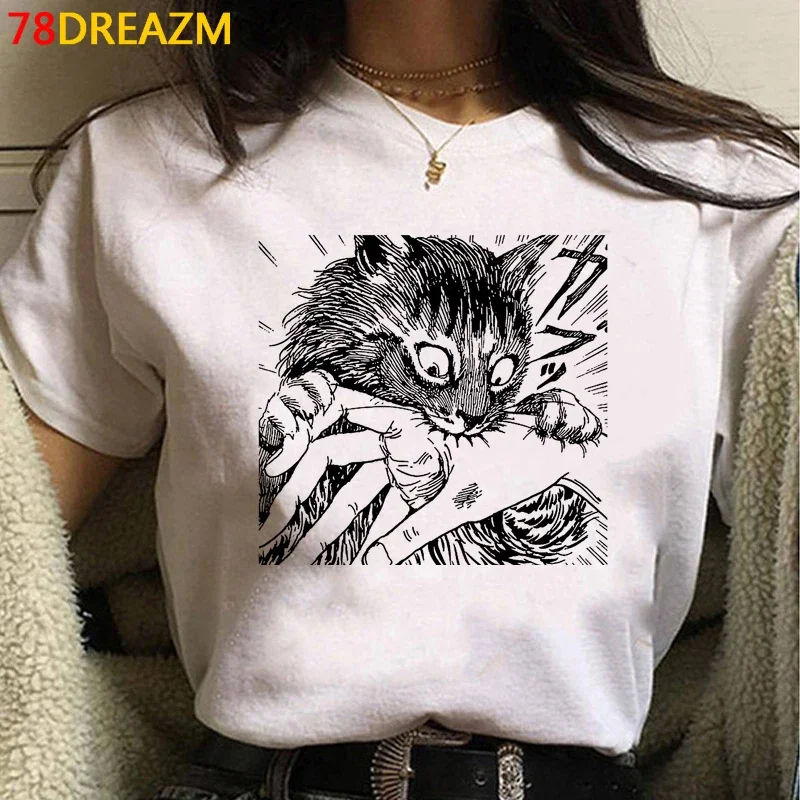 Japanese Manga Junji Ito T Shirt Men Summer Top Horror Anime Tshirt Tomie Shintaro Kago Girl Graphic Tees Cartoon Tshirt Male